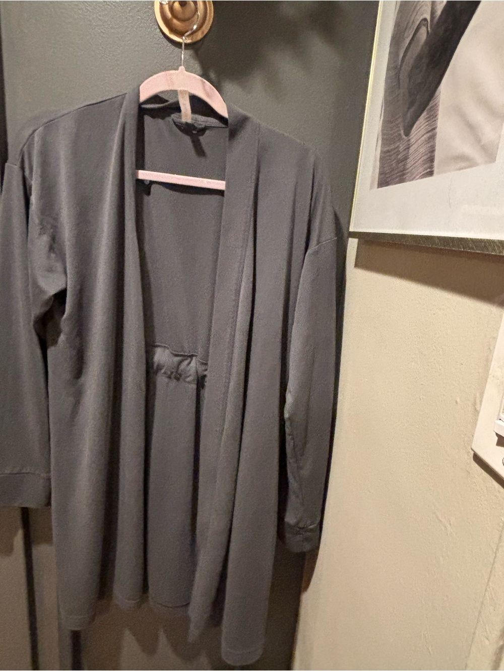 Fabletics Charcoal Open-Front Lounge Robe